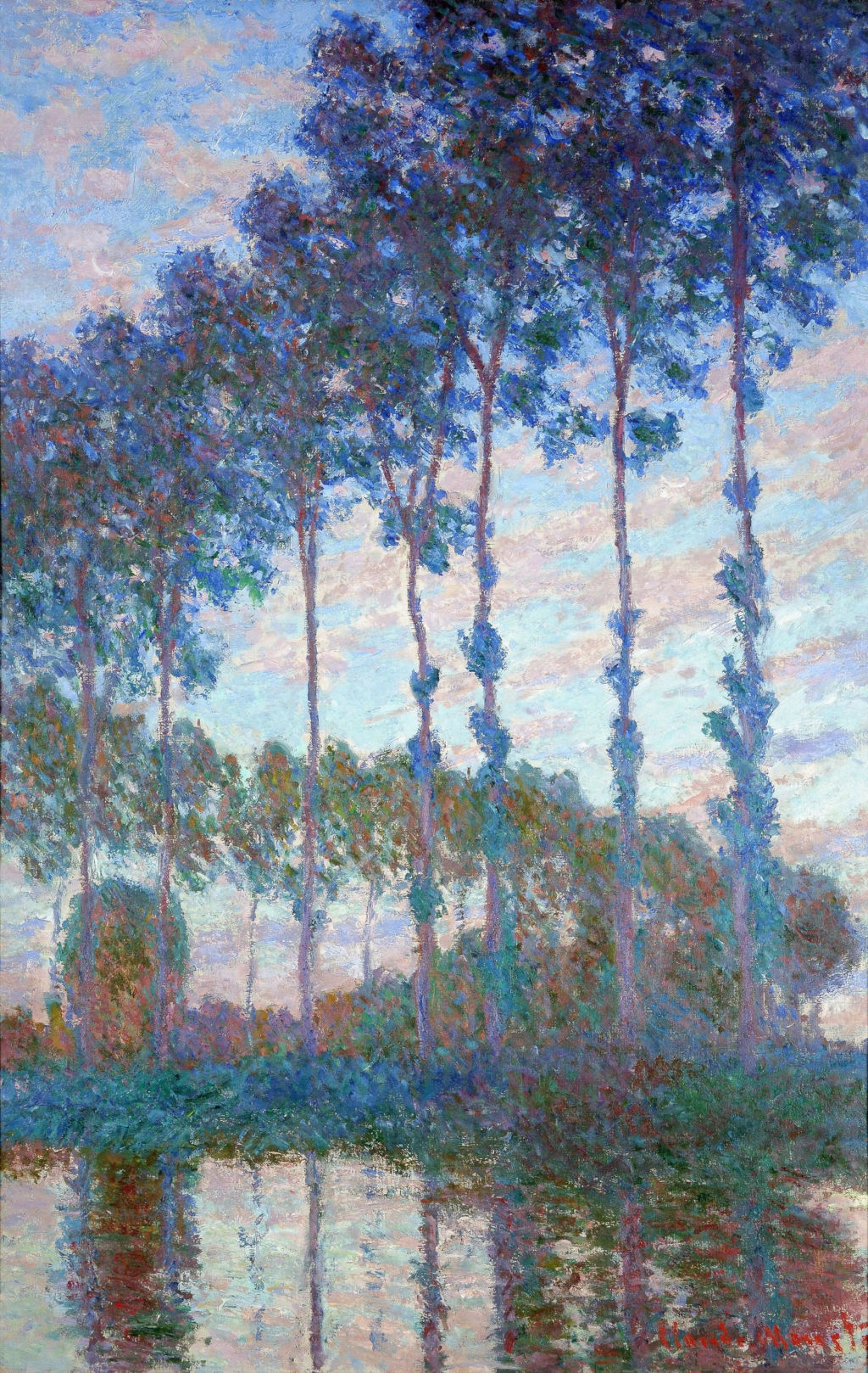 Poplars Evening Claude Monet